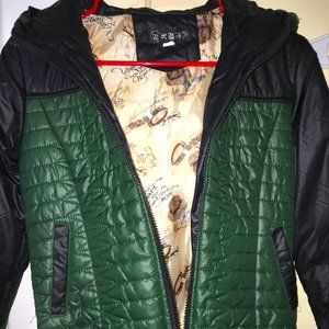 Women Green Zip-Up Puffer Jacket